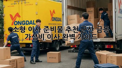 소형 이사 준비물 추천: 군산 금동 가성비 이사 완벽 가이드